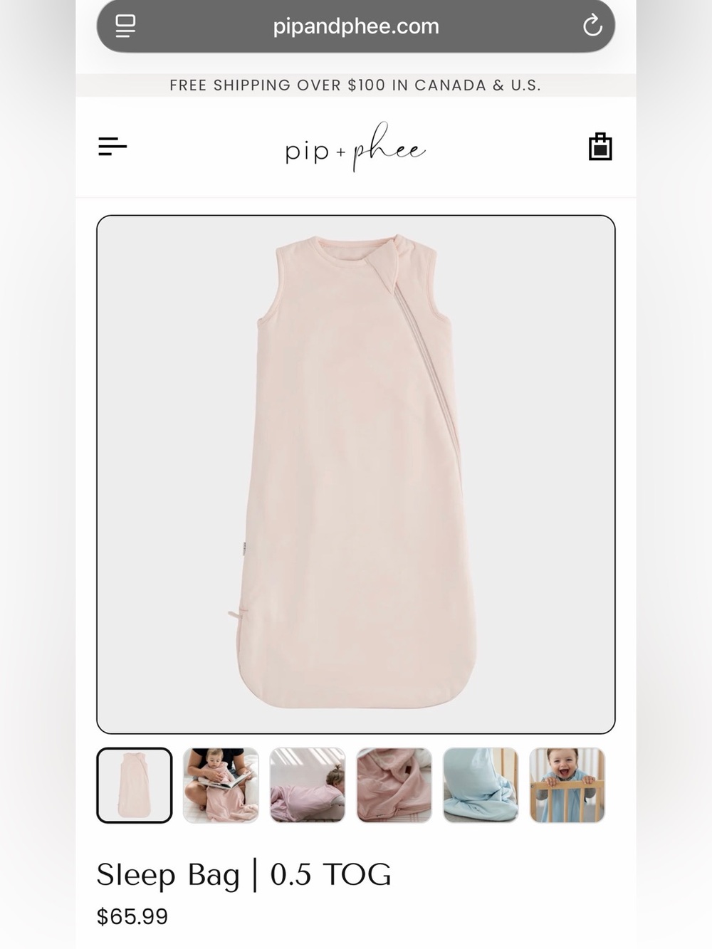 Pink Sleeveless Sleep Bag - 0.5 TOG